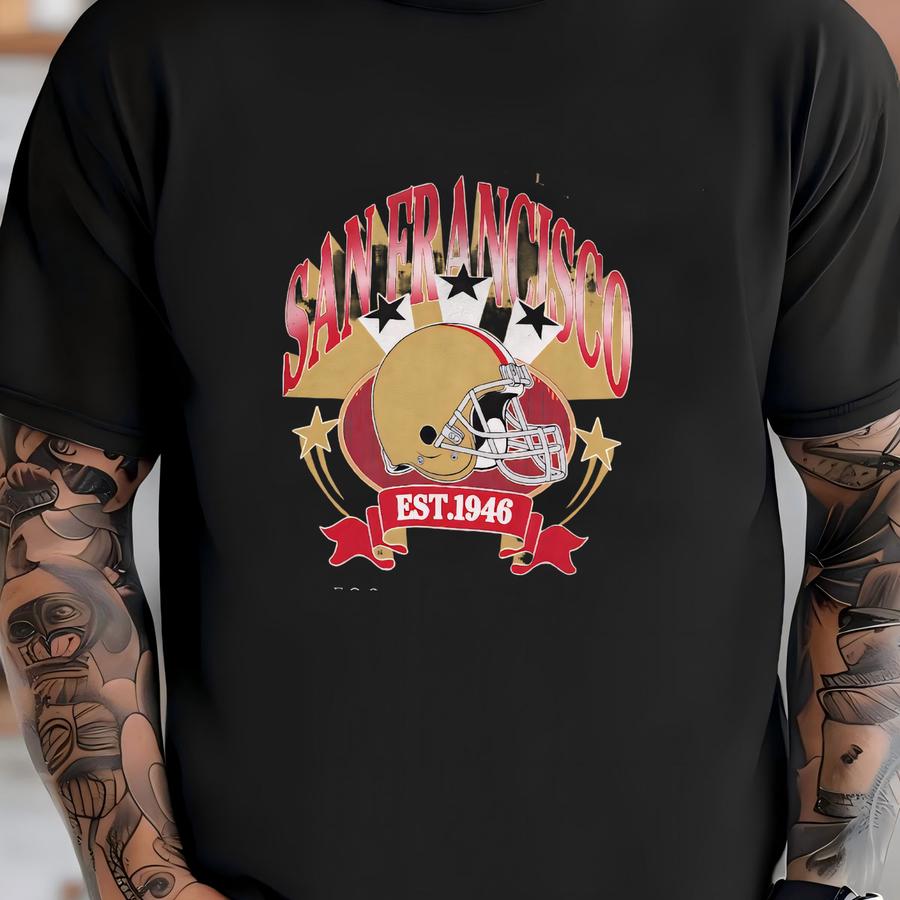 San Francisco Football Vintage Style Hoodie, San Francisco Football Tshirt, San Francisco Football Crewneck Fwp6 T-shirt