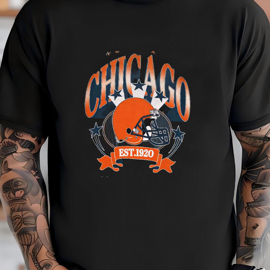 Chicago Football Vintage Style Hoodie ,retro Chicago Football Hoodie , Chicago Fan Gift , Sunday Football Fwp12 T-shirt