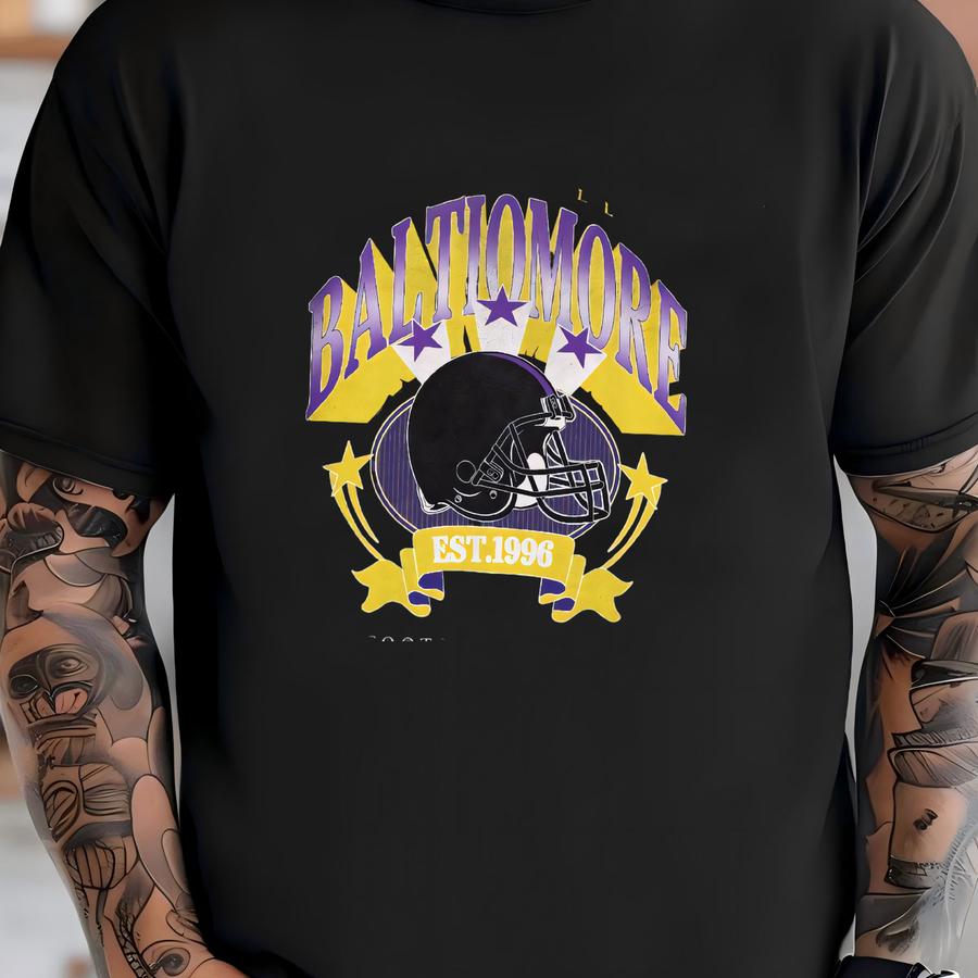 Baltimore Football Vintage Style Hoodie,retro Baltimore Crewneck,oversized Football Hoodie,gift Football Fan Fwp16 T-shirt