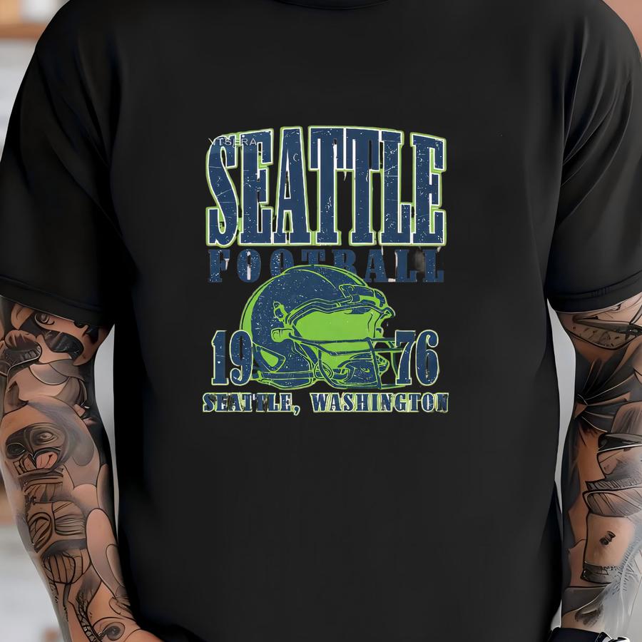 Seattle Football Vintage Style Hoodie,seattle Football Crewneck Hoodie, Seattle Hoodie, Retro Seattle Football Fsm7 T-shirt