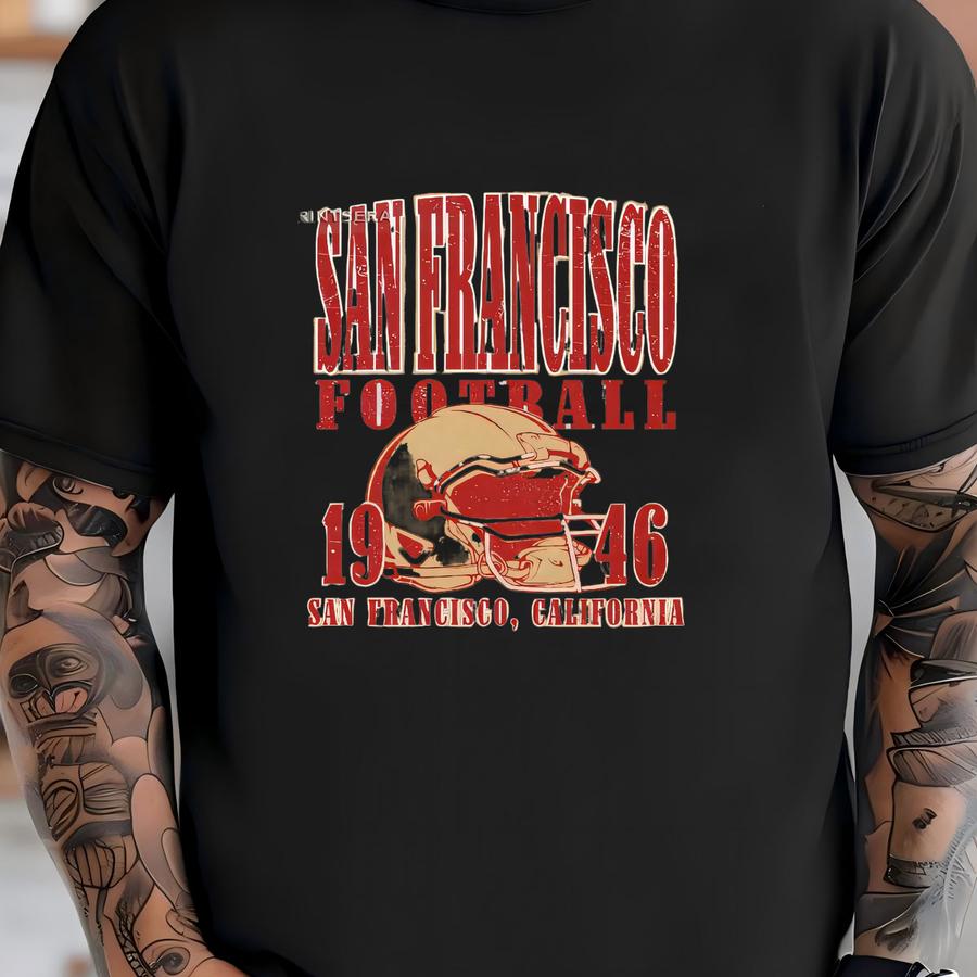 San Francisco Football Vintage Style Hoodie, San Francisco Football Tshirt, San Francisco Football Crewneck Fsm6 T-shirt