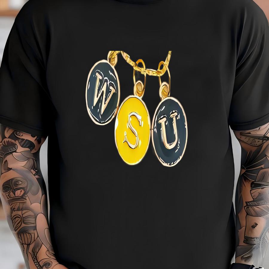 Wsu Wichita State University Shocker Enamel Charm Necklace T-shirt