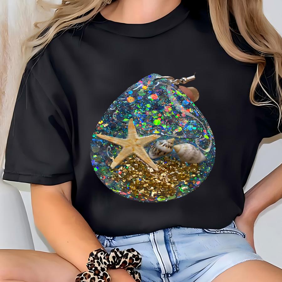 Earrings- Under The Sea, Starfish, Ss T-shirt