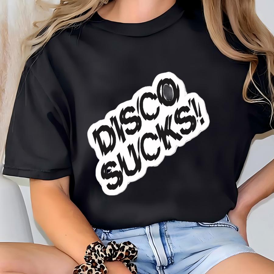 Disco Sucks Sticker T-shirt