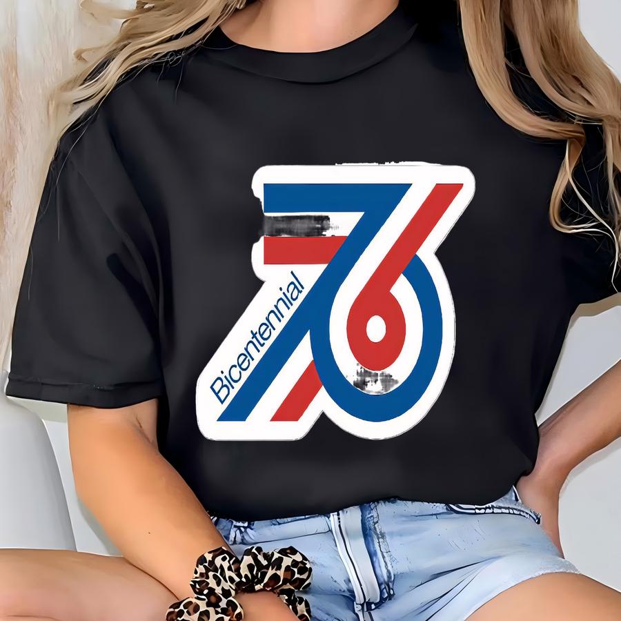 1976 American Bicentennial Retro Sticker T-shirt