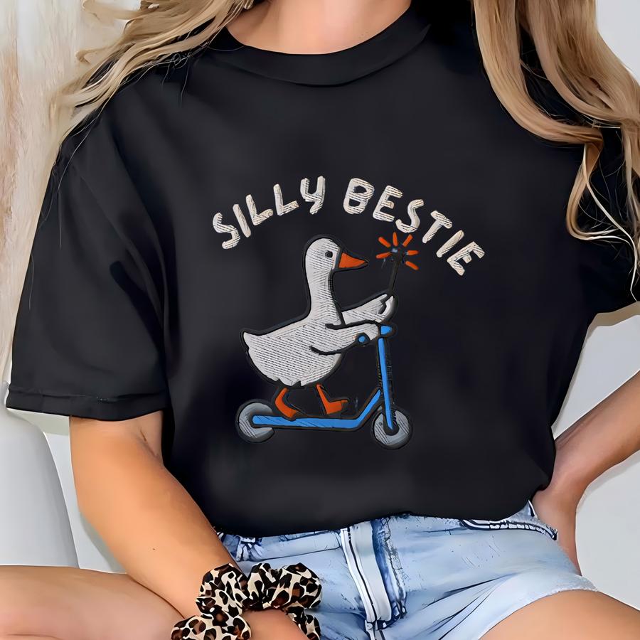 Custom Silly Goose Scooter Shirt, Personalized Bestie Shirt, Gift For Her T-shirt