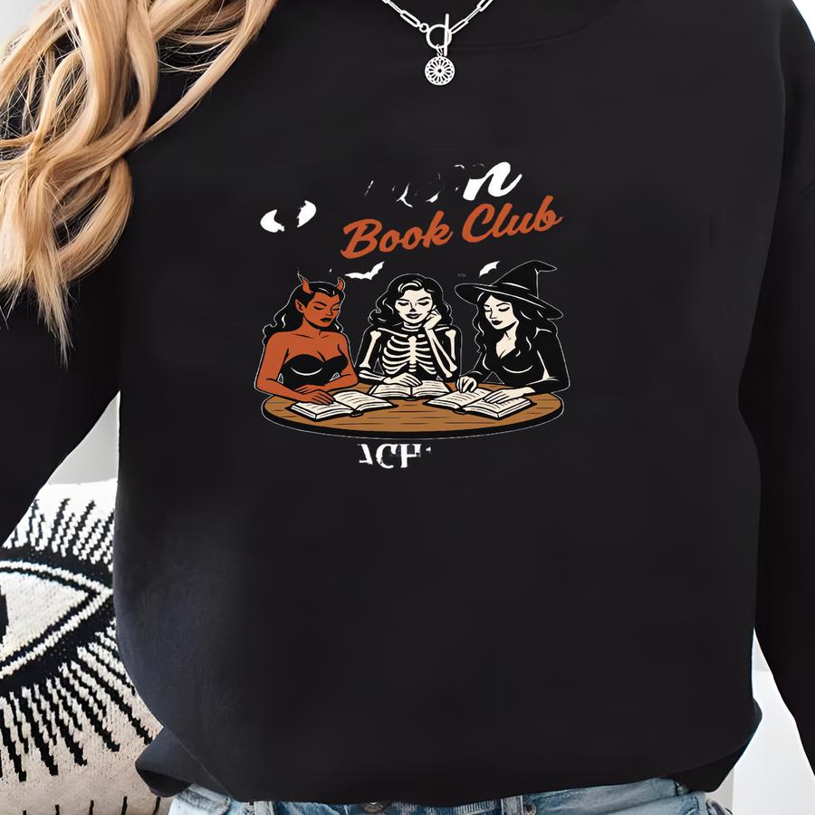 Witchy Book Club Shirt, Spooky Girl Reading Shirt, Book Lover Halloween Shirt, Witches M Shirt, M, Massachusetts Halloween Witch Tee Sweatshirt