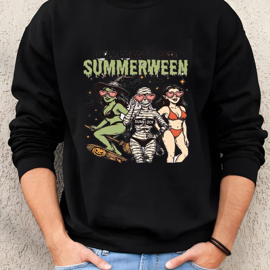 I Freaking Love Summer Shirt, Summer Halloween Shirt, Halloween In Summer Shirt, Funny Summer-ween Tshirt, Halloween Gift Sweatshirt