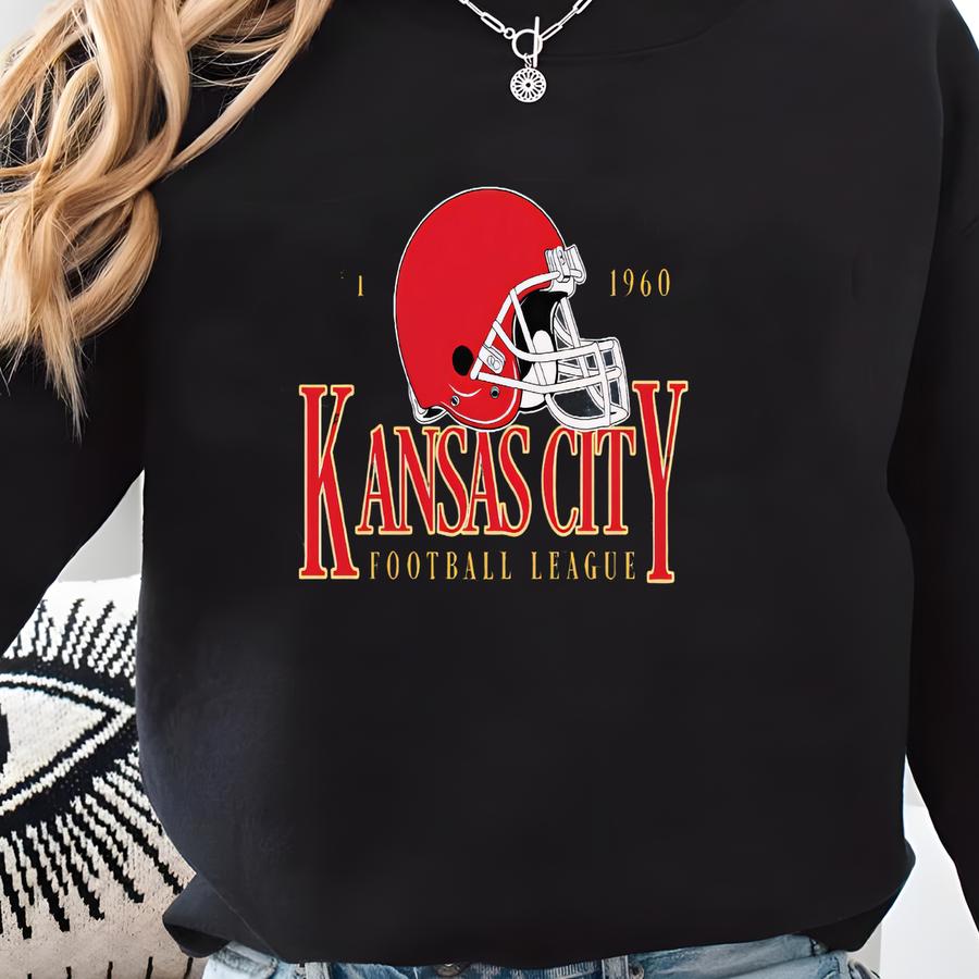Kansas City Football Vintage Style T-shirt, Kansas City Football T-shirt, Football T-shirt, Kansas City Fan Gifts Fyu8 Sweatshirt