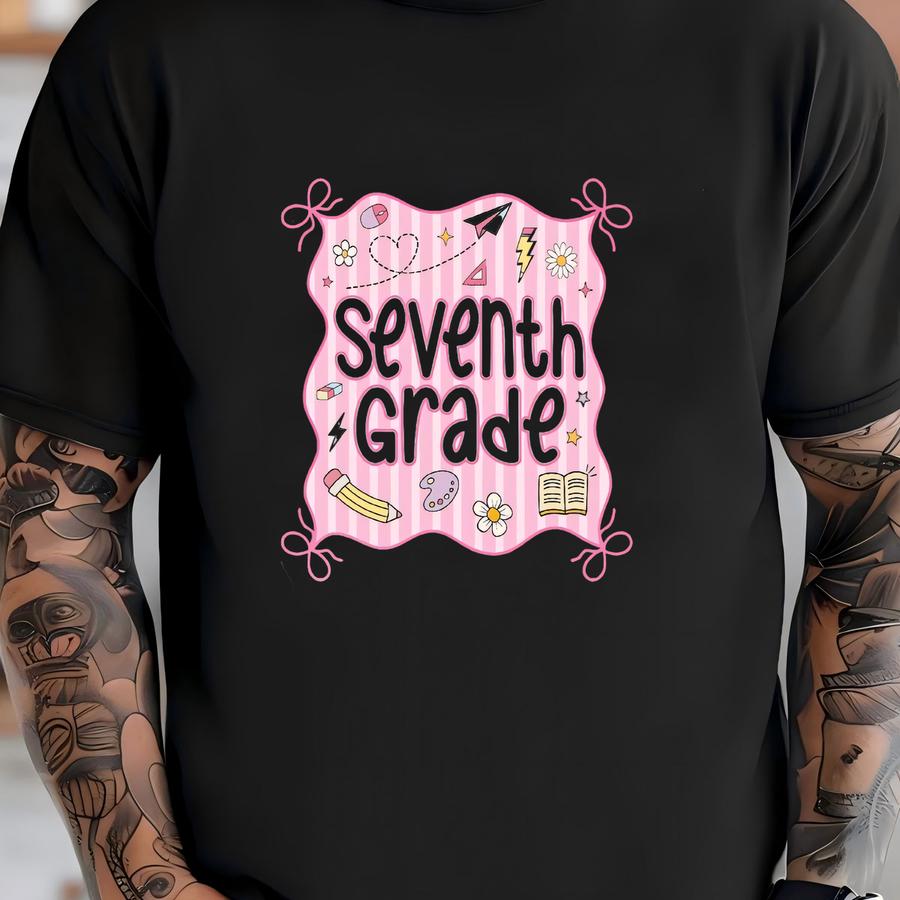 ® Shirt, Seventh Grade Bow Frame Shirt, 7th Grade Teacher, Teacher Team Gift, Teacher Appreciation, Back To School, Elementary T-shirt