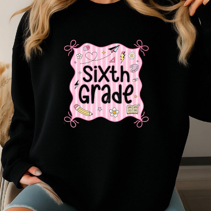 ® Shirt, Sixth Grade Bow Frame Shirt, 6th Grade Teacher, Teacher Team Gift, Teacher Appreciation, Back To School, Elementary Sweatshirt