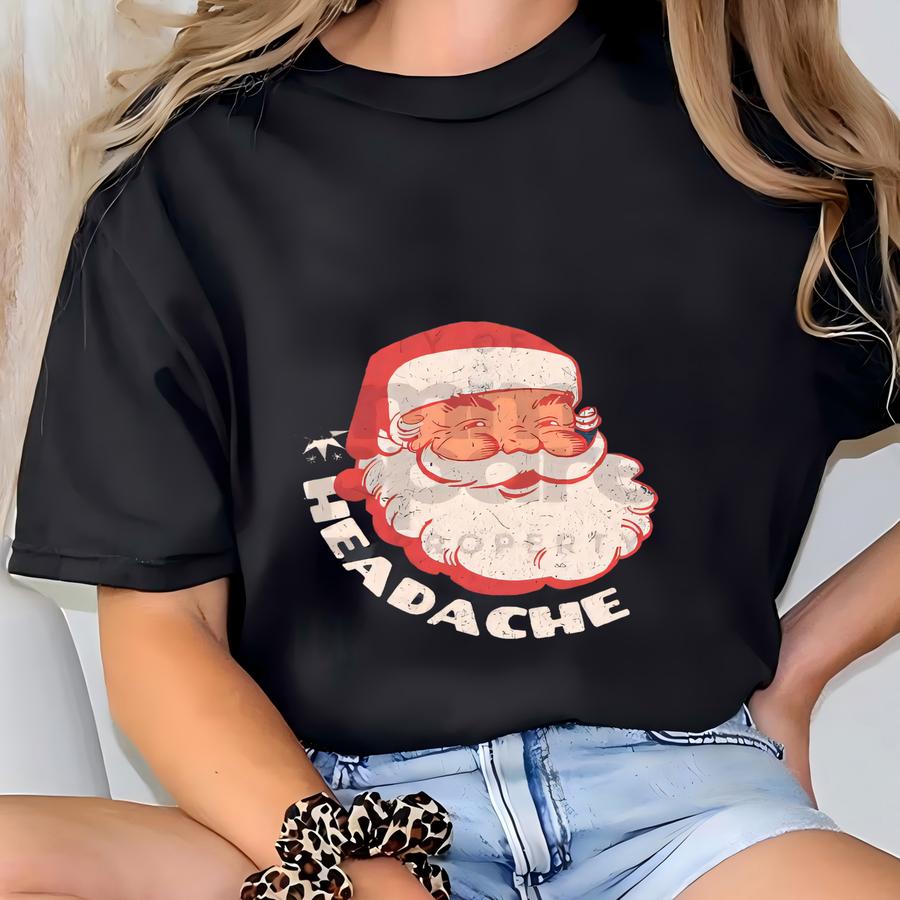 Funny Santa Hoodie, Christmas Graphic Tee T-shirt