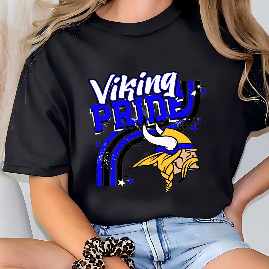 Viking Shirt School Spirit Shirt Football Mom Shirt Vikings Gift Football Tshirt Sports Mascot Mom Dad Shirt Football Tees T-shirt