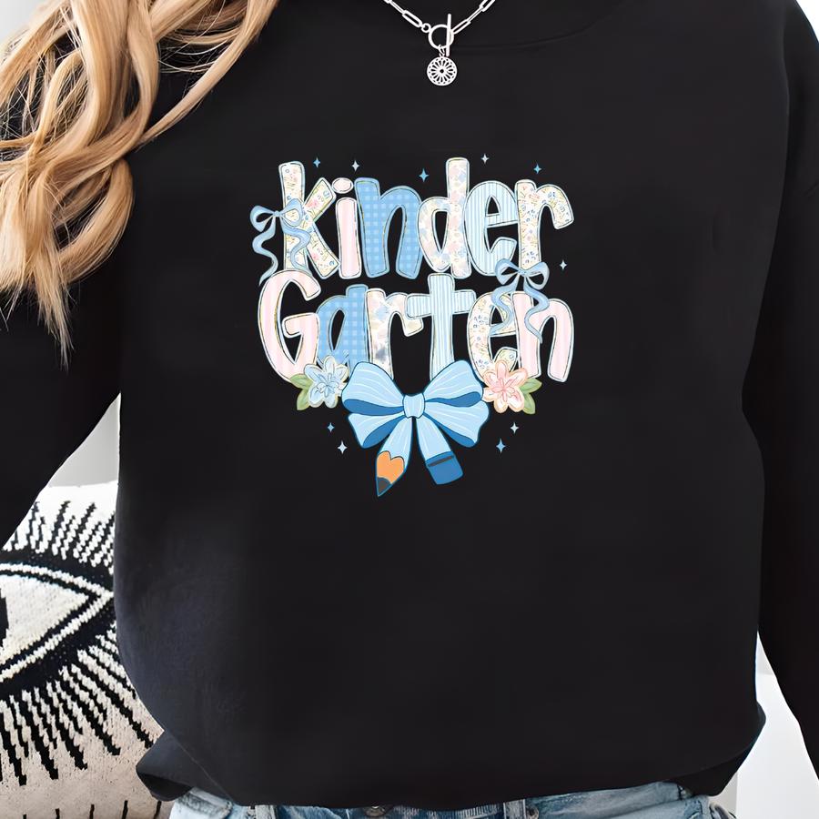 Kindergarten Teacher Shirt, Kinder Garten Vibes Tee, Elementary Back To School Retro Kinder Garten Grader Teach Gift Grade Level Cute Vibes Sweatshirt
