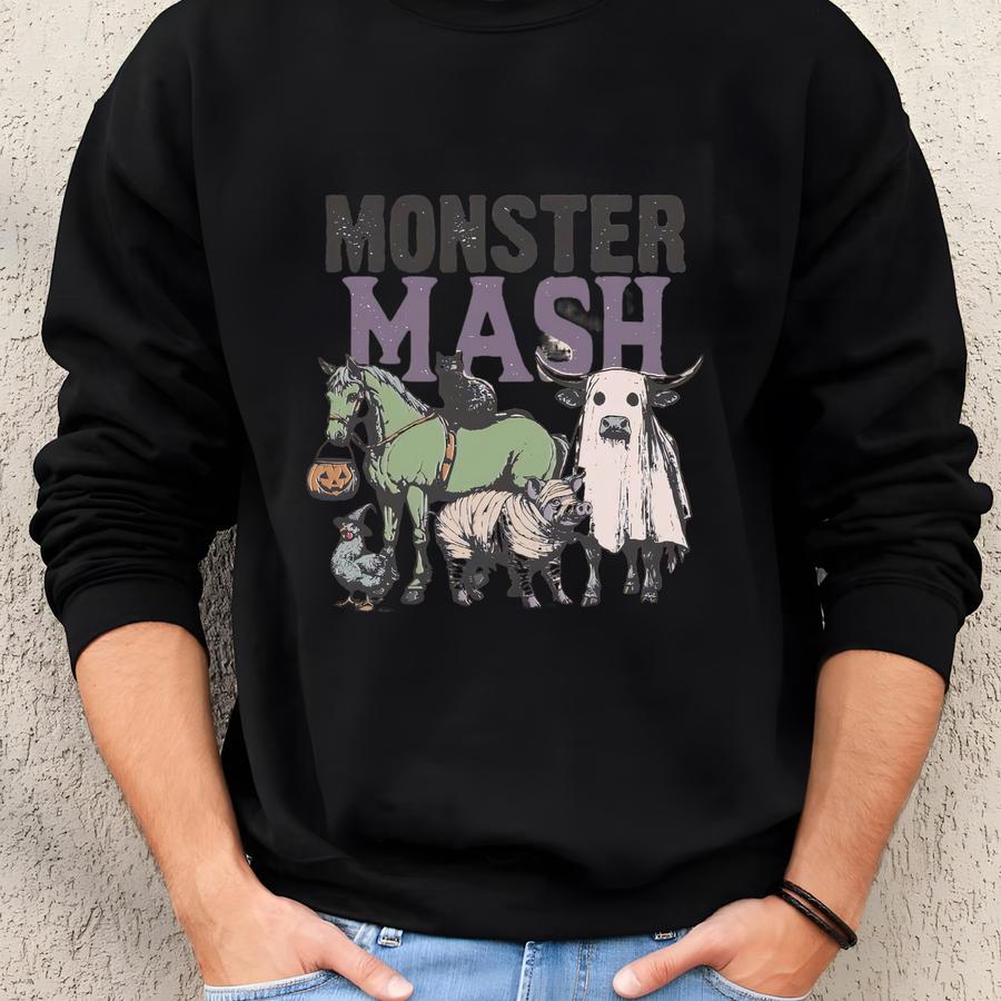Retro Halloween Monster Mash Sweatshirt, Funny Halloween Sweatshirts, Spooky Season, Vintage Halloween Crewneck, Graphic Monster Sweatshirt Sweatshirt