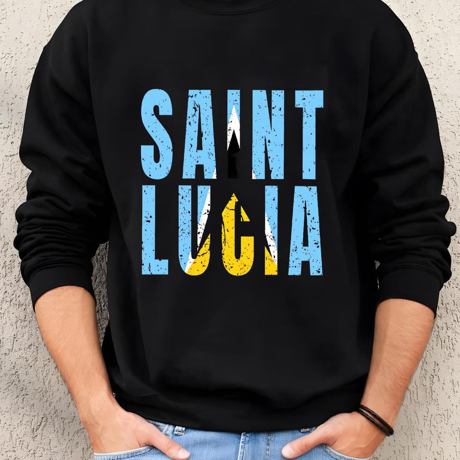 Saint Lucia Unisex Softstyle T-shirt, Caribbean Pride Tee, St. Lucia Shirt, Saint Lucia, Island Caribbean T-shirt, Travel Souvenir Sweatshirt