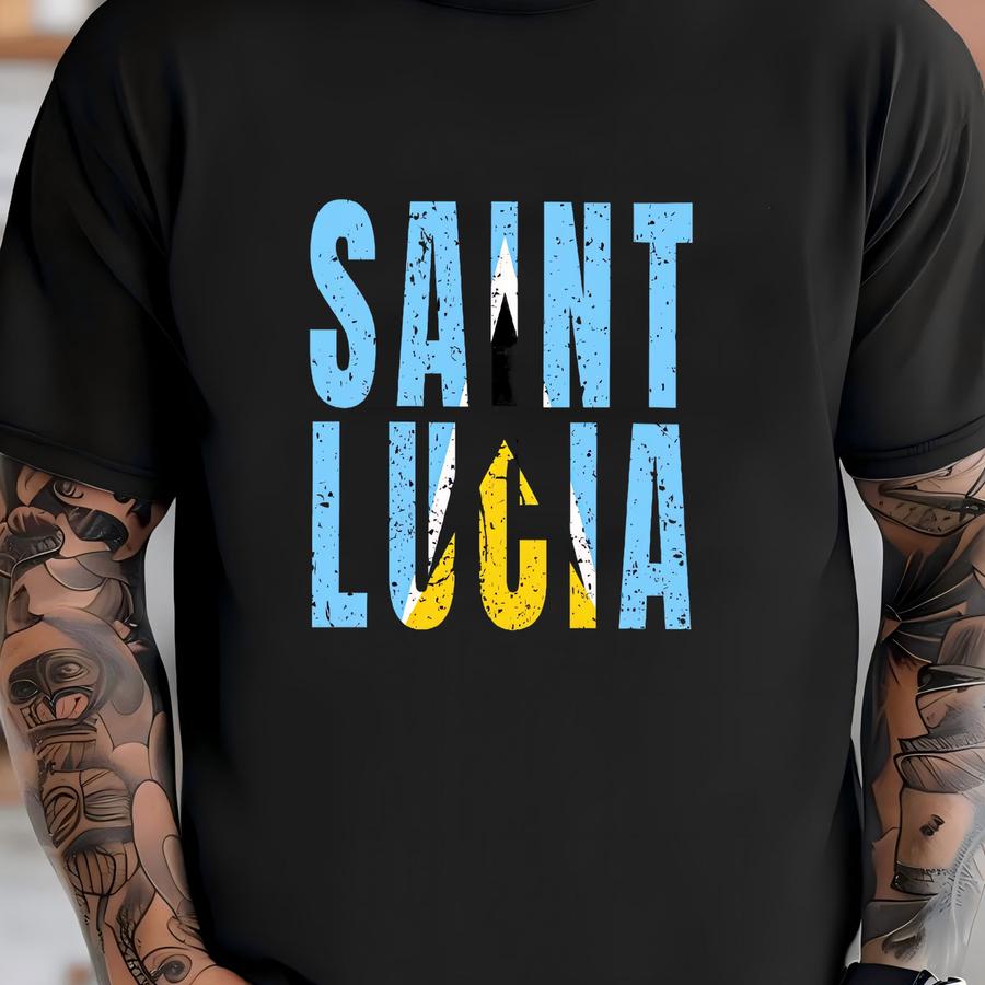Saint Lucia Unisex Softstyle Hoodie, Caribbean Pride Tee, St. Lucia Shirt, Saint Lucia, Island Caribbean Hoodie, Travel Souvenir T-shirt