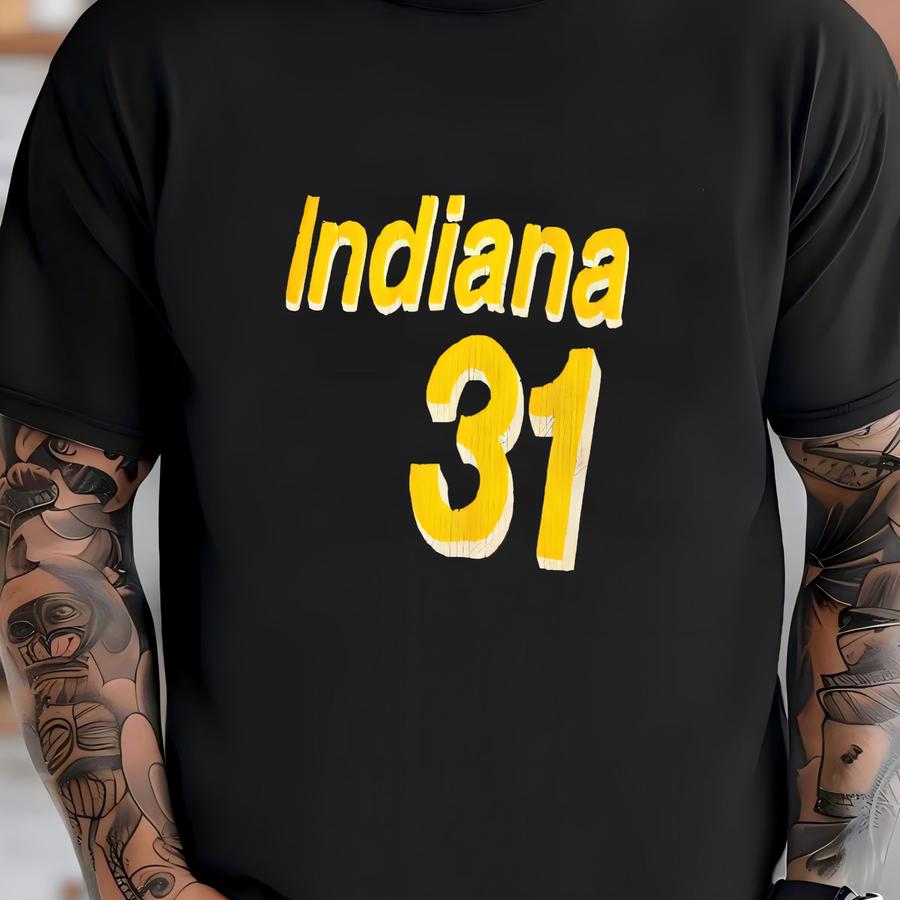 Vintage 90s A Pacers Reggie Miller Champion Brand Jersey # 31 Size 18-20 Xl Extra Large Navy Blue Kids Youth T-shirt