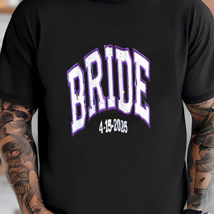 Custom Bride Denim Jacket With Y And Rhinestones/bridal Gift/mrs/personalized For Bride To Be/wedding Custom Apparel/bride To Be T-shirt