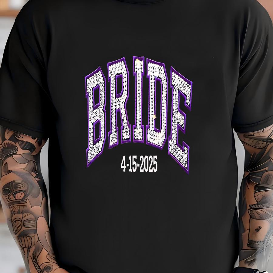 Rhinestone Bride Sweatshirt/custom Bridal Crewneck, Bachelorette Outfit,sparkle Jean Jacket/bachelorette Sweatshirt For The Bride/wedding T-shirt