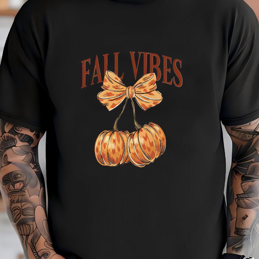 ® Shirt, Fall Vibes Shirt, Pumpkin Season, Autumn Vibes Tee, Halloween Party Gift, Fall Coquette Bow, Thanksgiving Shirt T-shirt