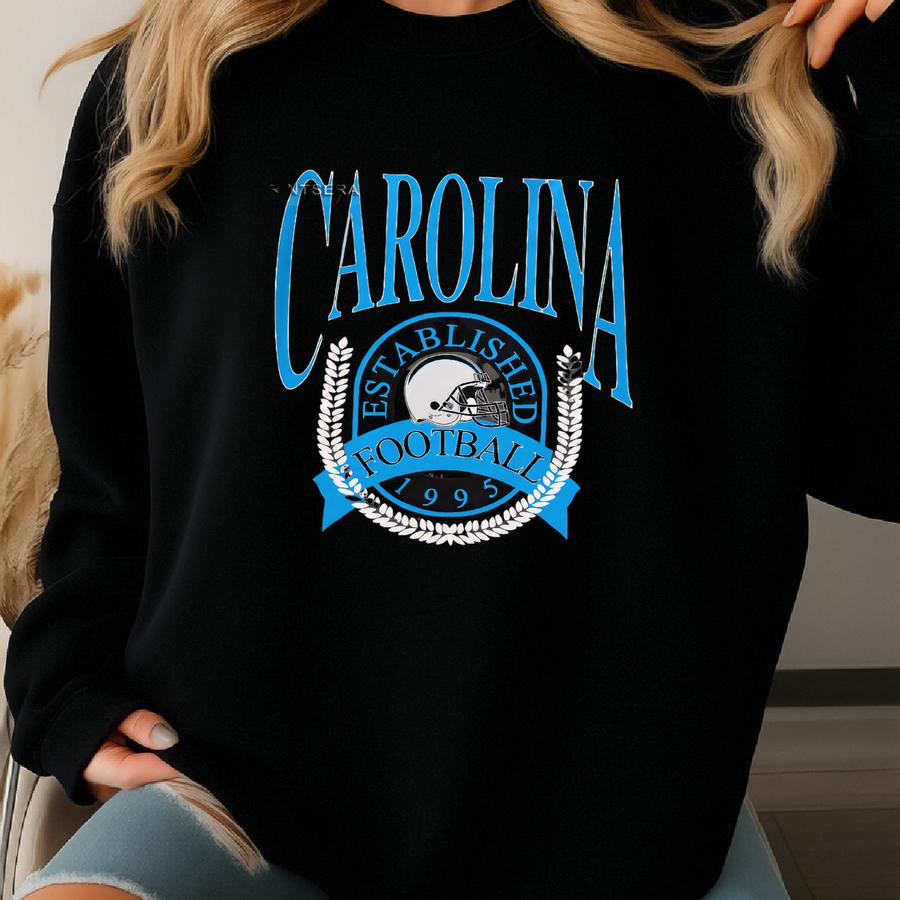 Carolina Vintage Style Football T-shirt, Panther T-shirt,carolina Football Crewneck, Carolina Football T-shirt Fyj13 Sweatshirt
