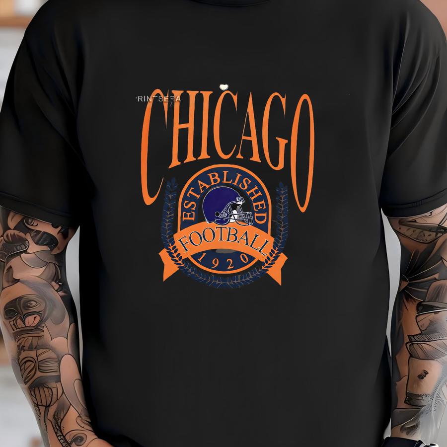 Chicago Football Vintage Style Hoodie ,retro Chicago Football Hoodie , Chicago Fan Gift , Sunday Football Fyj12 T-shirt