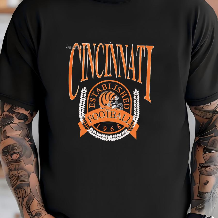 Cincinnati Football Vintage Style Crewneck Hoodie,cincinnati Football Crewneck,football Tshirt,cincinnati Fan Gifts Fyj21 T-shirt