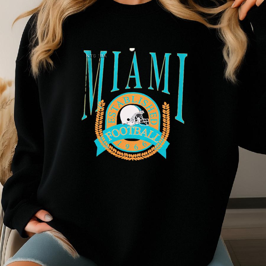 Miami Football Vintage Style T-shirt, Retro Miami Football Crewneck, Miami Football Tshirt,miami Football Gift Fyj20 Sweatshirt