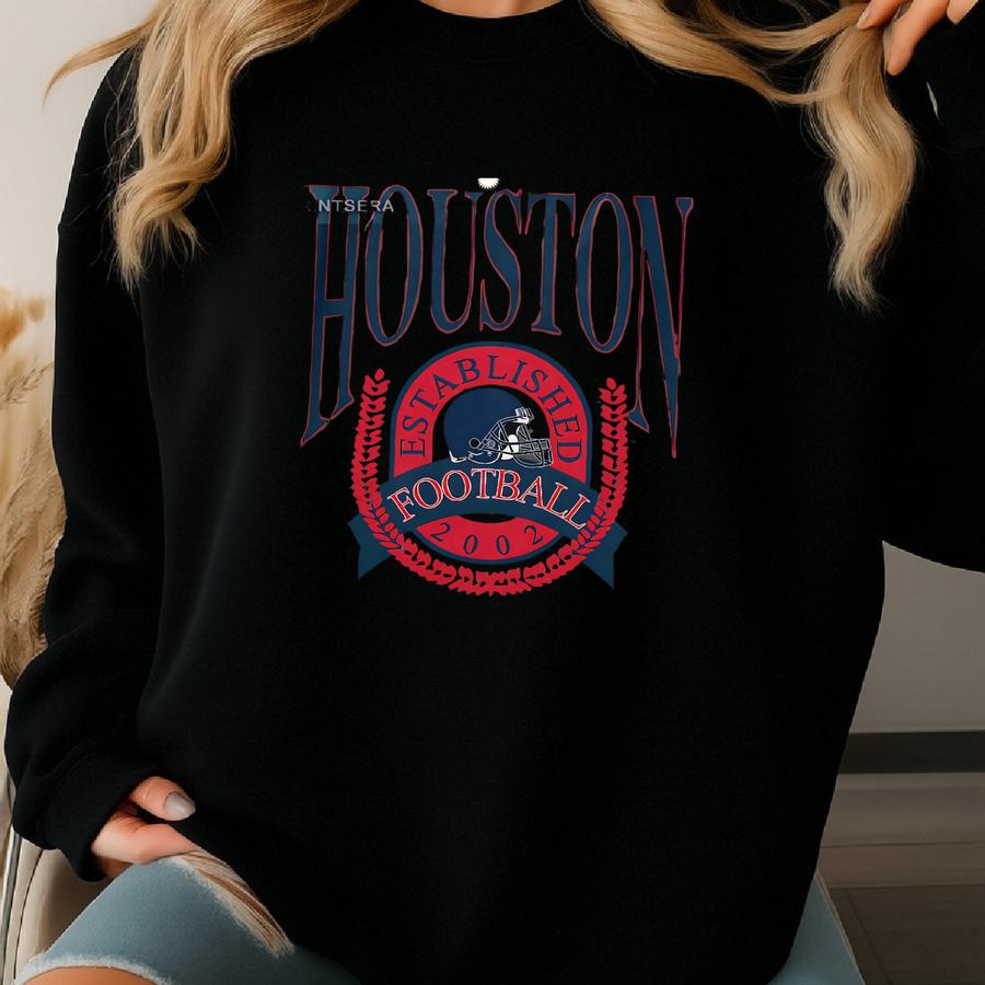 Houston Football Vintage Style Crewneck T-shirt,texan Football Shirt,houston Football Game Day Shirt,sunday Helmet Fyj22 Sweatshirt