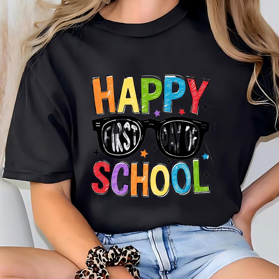 Happy First Day Of School Kids Shirt, Back To School Shirt For Student, O School Tee, School Student Gift, Boys Girls 1st Day Of School T-shirt