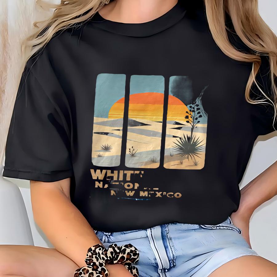 White Sands National Park Shirt Sweatshirt Hoodie, New Mexico Desert Landscape Tee, Yucca Sunset Dunes Design, Travel Shirt T-shirt