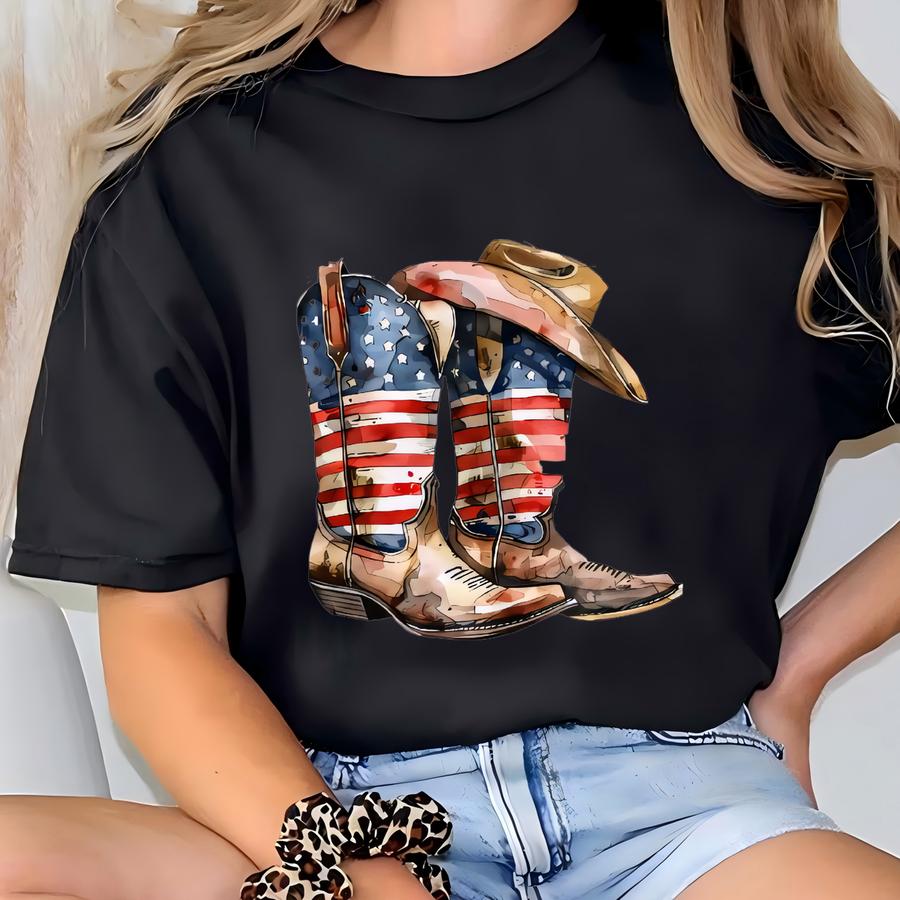 Courtesy Of The Red, White Blue Shirt We'll Put A Boot In Your Ass Tee, Patriotic Country Music 4th Of July Hoodie, Retro Usa Freedom Tee T-shirt