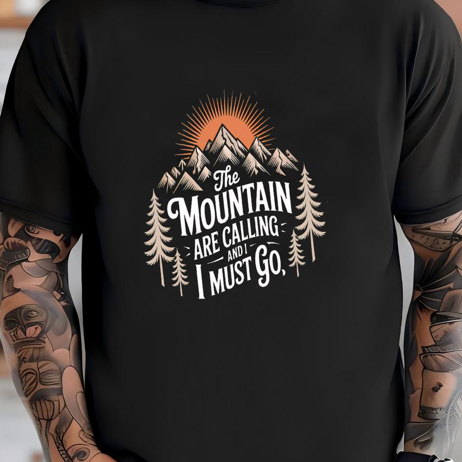 The Mountains Are Calling Hoodie, Mountains Shirt, Big Thunder Mountain, Appreciation Gift, Alaska Hoodie, Hiking Gifts, Sunset Hoodie T-shirt