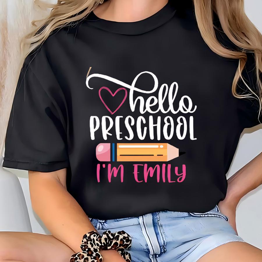 Custom Preschool Kids Name Shirt, O Preschool Shirt, Back To School Kids Shirt, Personalized First Day Of School Kids Gifts, Prek Kids T-shirt