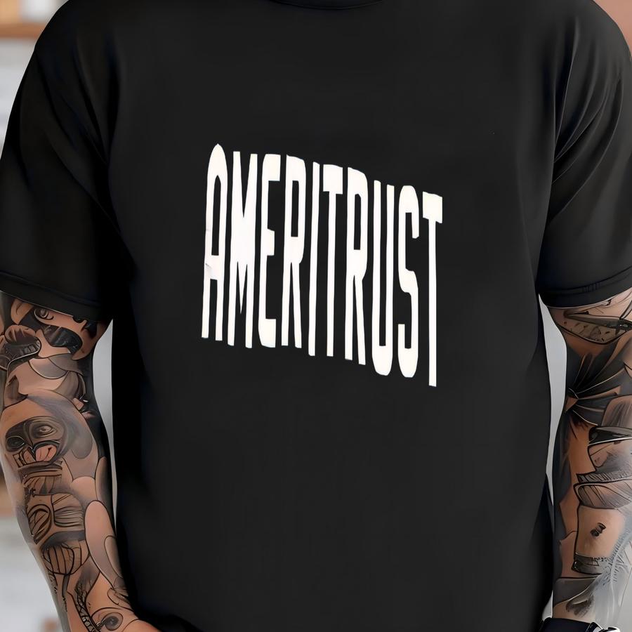 Vintage V-neck Ameritrust Logo Hoodie Blue Medium T-shirt