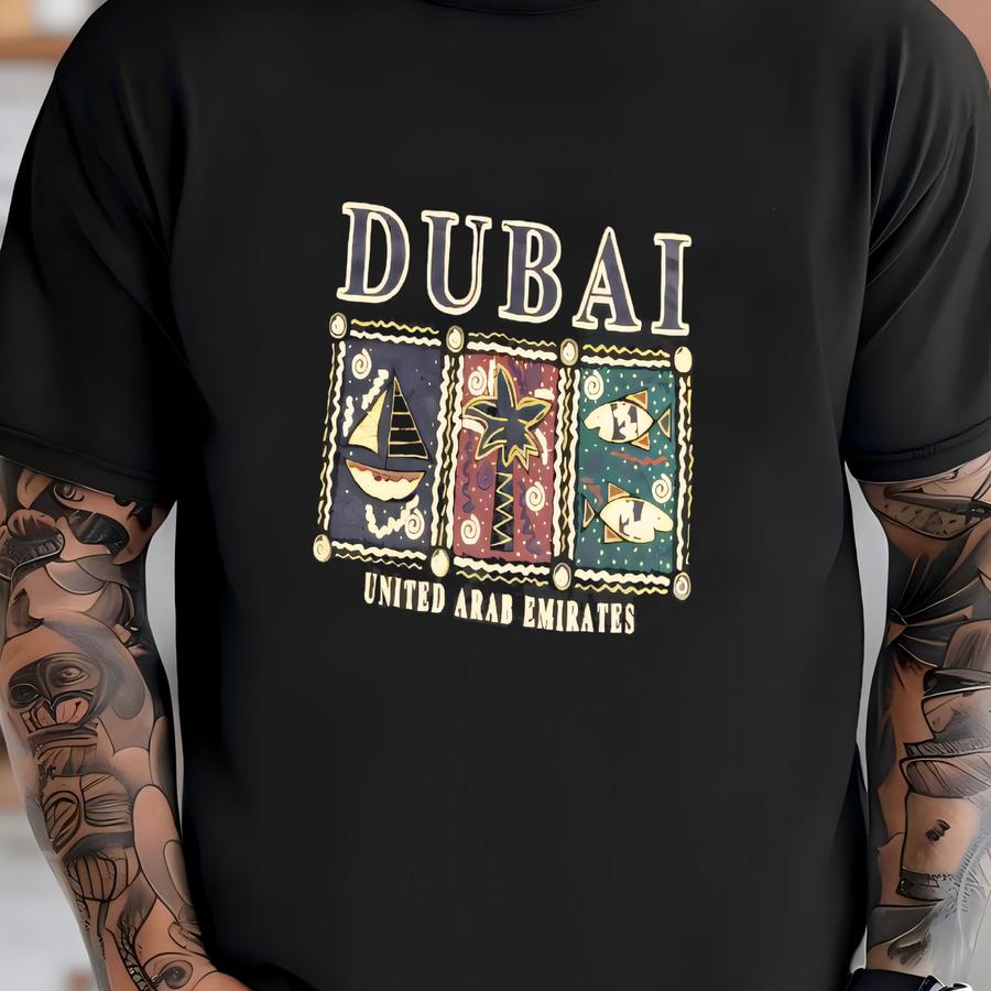 Vintage Dubai Uae Logo Hoodie Black Medium T-shirt