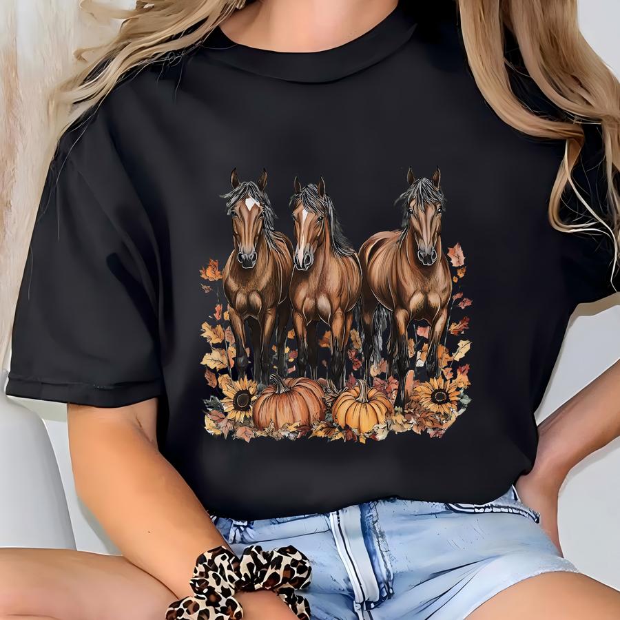 Fall Horse Sweatshirt, Western Sweatshirt, Cowgirl Sweatshirt, Horse Girl T Sweatshirt, Ranch Girl Sweatshirt, Cowboy Shirt,rodeo Sweatshirt T-shirt