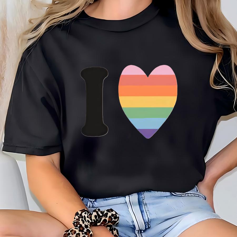 I Love My Moms Kids Shirt, Rainbow Heart Pride Toddler Tshirt, Pride Month Outfit, Lgbtq Tee, Equality, Lesbian Moms, Gay Baby Shower Gift T-shirt