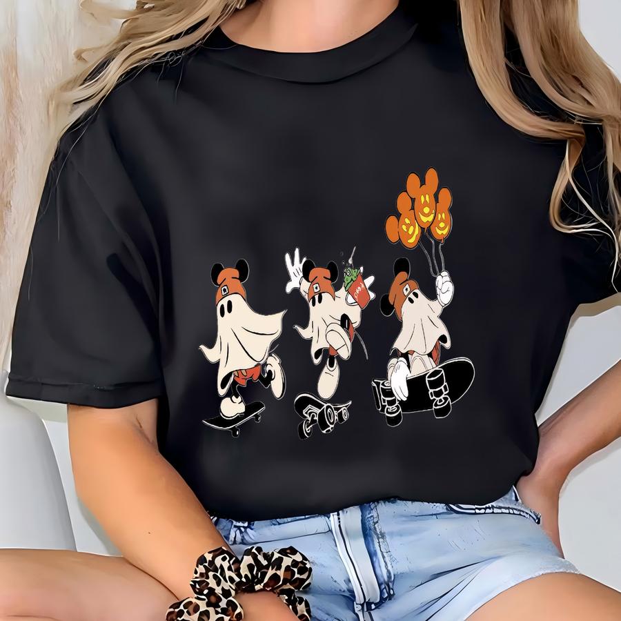 Ghost Skateboarding Shirt, Land Halloween Trip Tee, 's Not So Scary Halloween Party Shirt, Halloween Sweater T-shirt