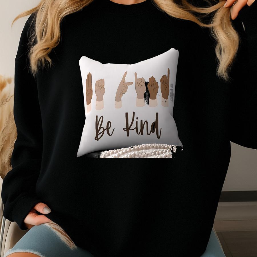 Be Kind Lumbar Pillow - Positive Vibe Decorative Cushion For Home, Thoughtful Gift, Inspirational Decor, Cozy Living Room Accent Sweatshirt