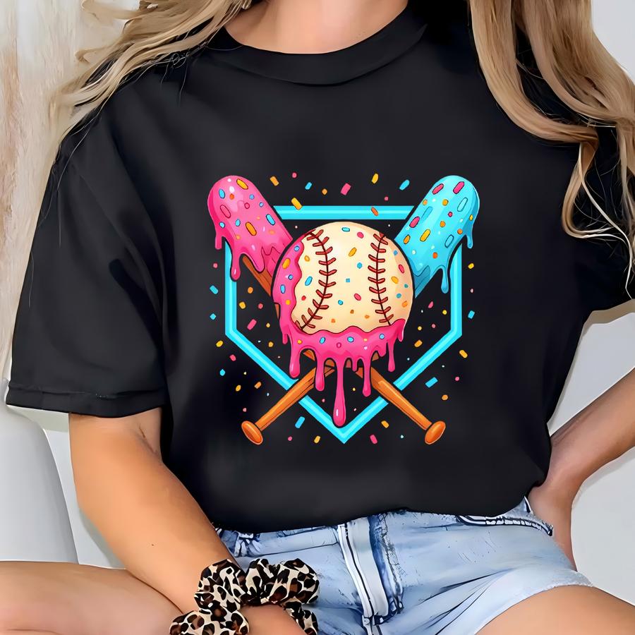 Personalized Baseball Drip Shirt For Kids, Boy Girl Birthday Baseball Shirt,custom Baseball Drip Tee,ice Cream Drip Toddler Youth Sport Gift T-shirt