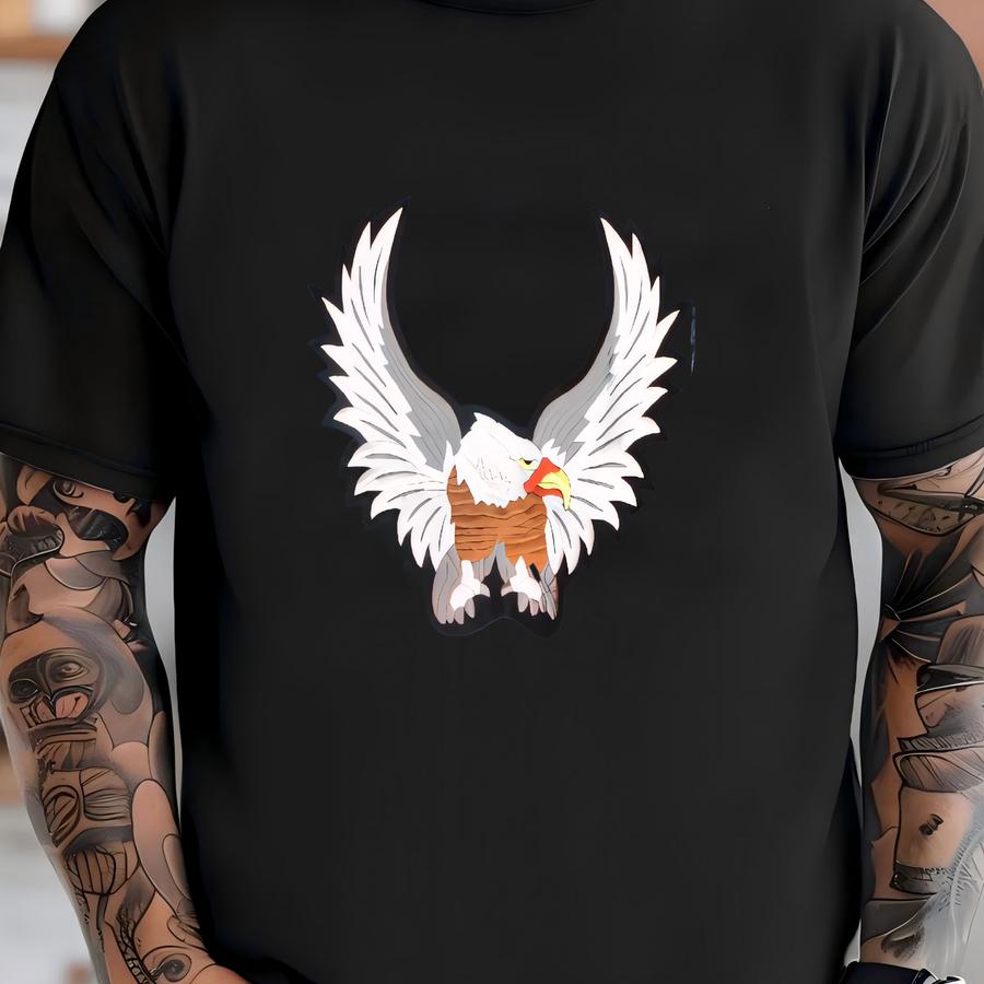 Vintage American Eagle Patches Denim Jacket Blue Xl T-shirt