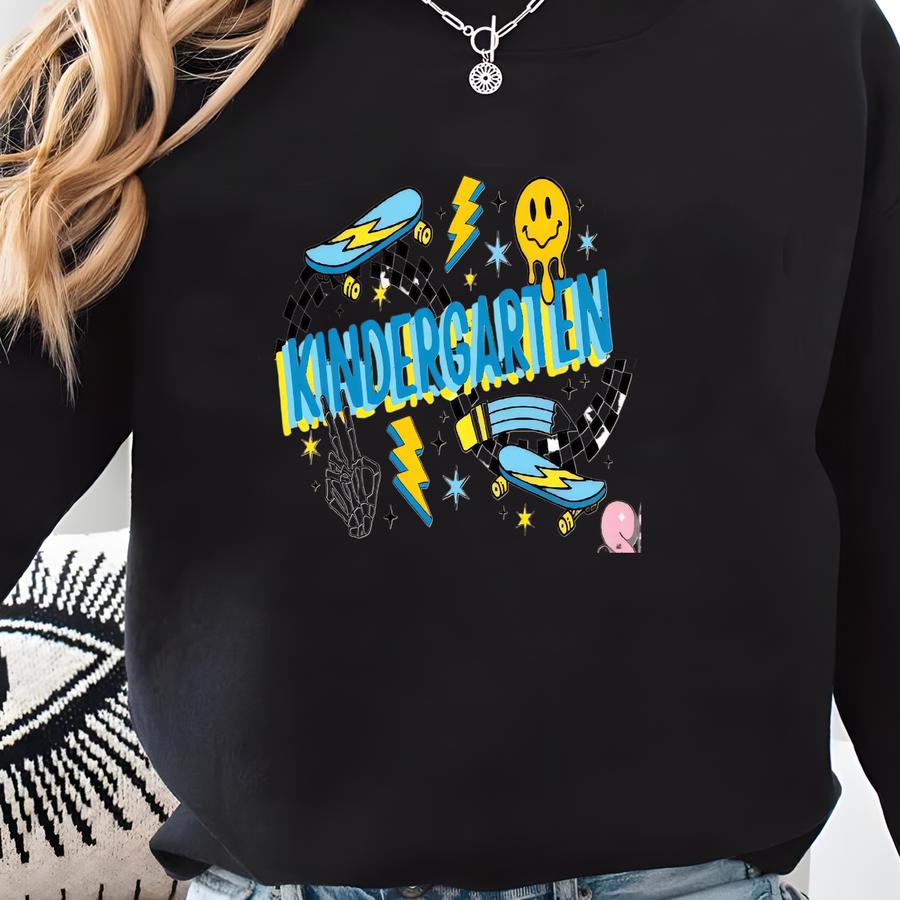 Boys Retro Kindergarten Shirt, Kindergarten Teacher Shirt, Back To School Tshirt, Boys First Day Of School Outfit, Toddler Shirt For Kids Sweatshirt
