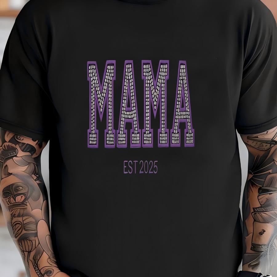 Custom Mama/ And Rhinestone, Custom For Mom/gift For Mother/custom /mothers Day Gift Present/mama Bling/personlized T-shirt