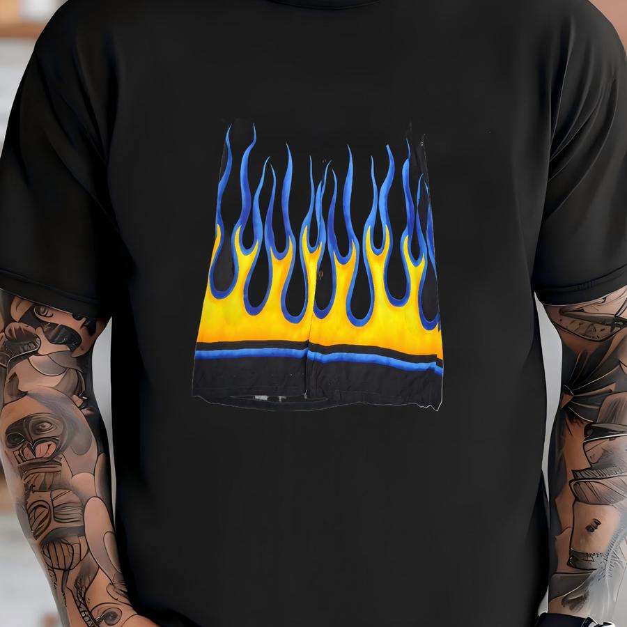Vintage Flame Shirt Short Sve Black Xl T-shirt