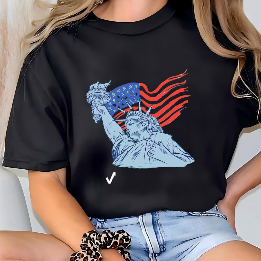 ® Statue Of Liberty Hoodie, I'm With Her Ladies Graphic Tee, 4th Of July Shirts For Women, Anti-, Political Tshirt T-shirt