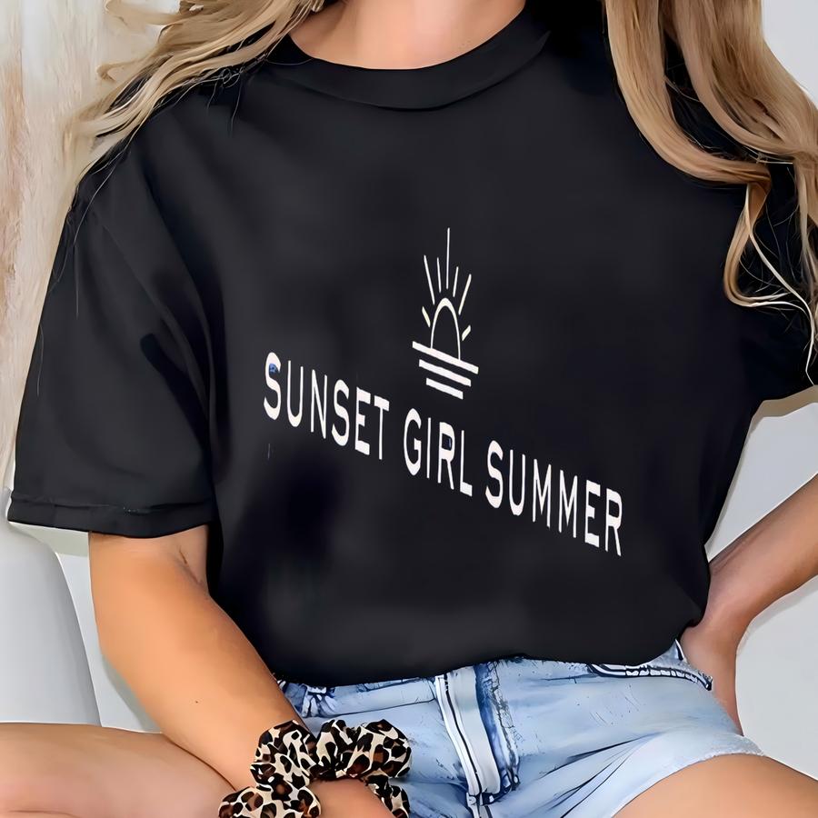 Sunset Graphic Tee: Summer Beach Vacation Shirt T-shirt