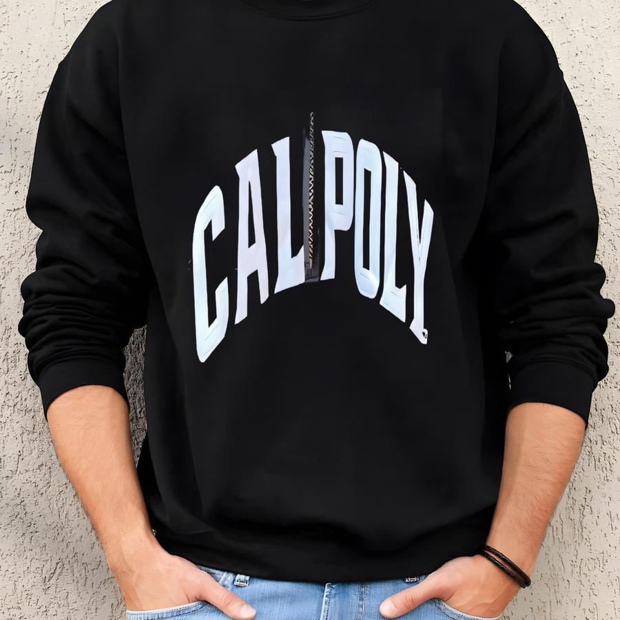 Vintage Cal Poly Pullover Sweatshirt: Patch Logo Streetwear Sweatshirt