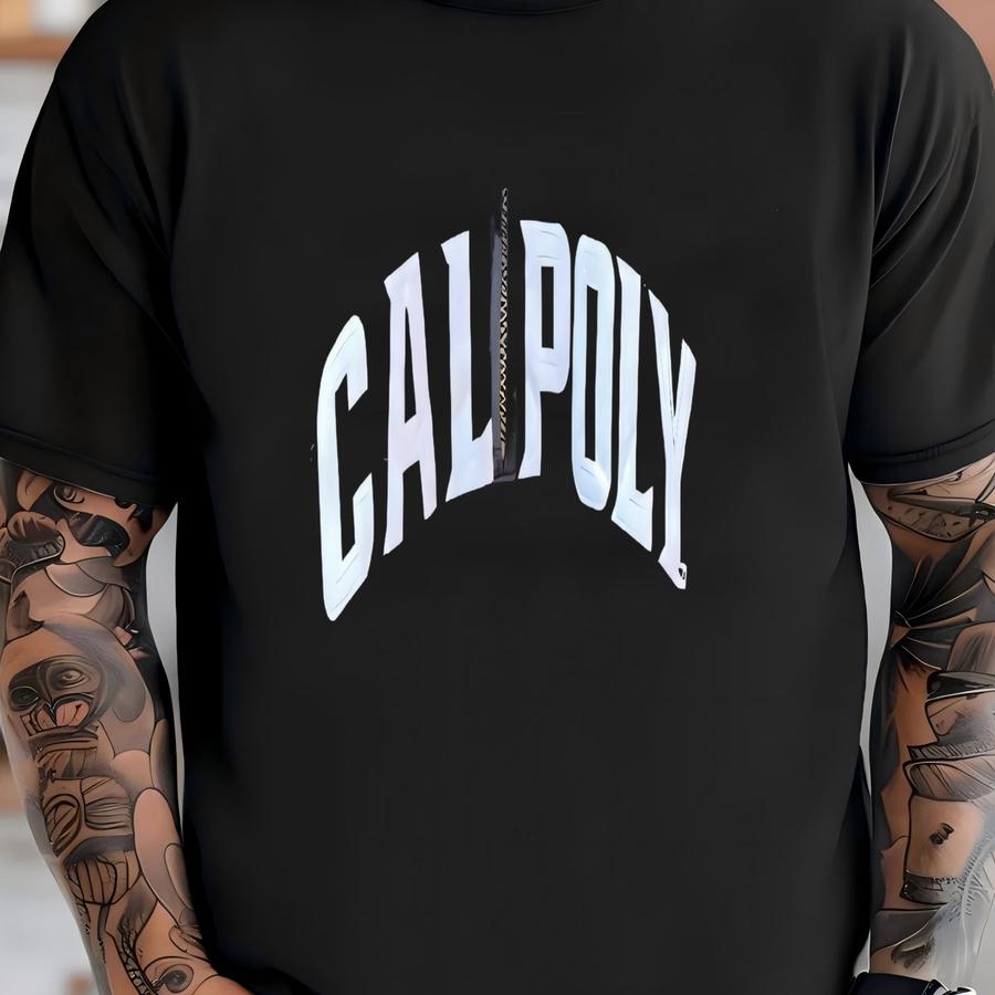 Vintage Cal Poly Pullover Sweatshirt: Patch Logo Streetwear T-shirt